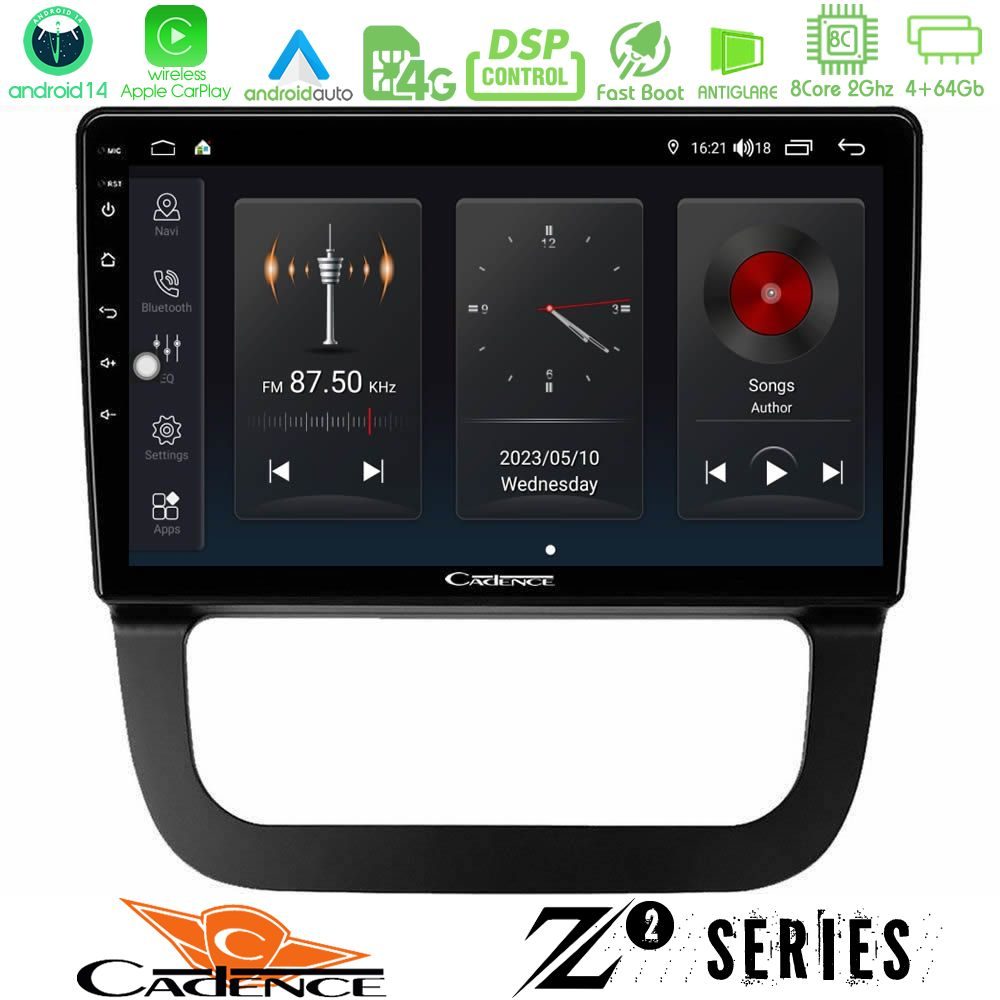 Cadence Z2 Series 8Core Android14 4+64GB  VW Jetta Navigation Multimedia Tablet 10" Με Carplay & Android Auto