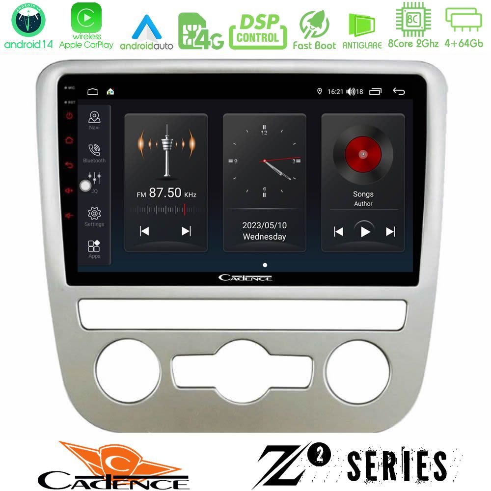 Cadence Z2 Series 8Core Android14 4+64GB  VW Scirocco 2008 – 2014 Navigation Multimedia Tablet 9" Με Carplay & Android Auto