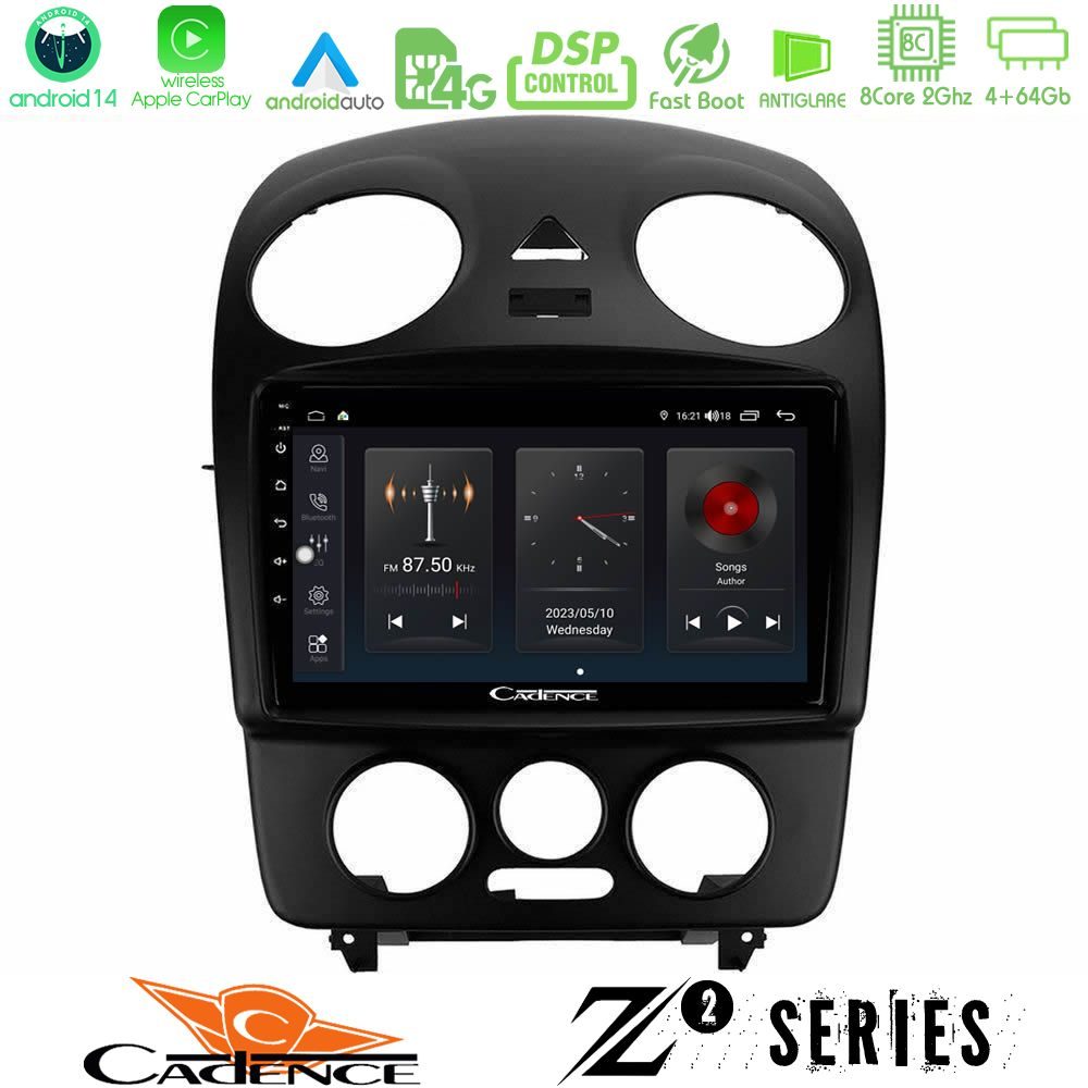 Cadence Z2 Series 8Core Android14 4+64GB  VW Beetle Navigation Multimedia Tablet 9" Με Carplay & Android Auto