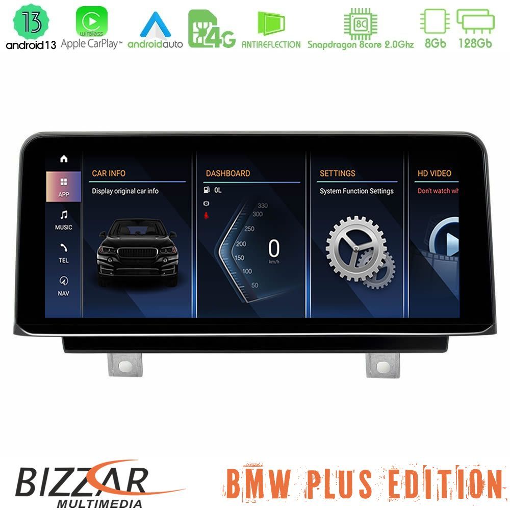 Bizzar Plus Edition BMW 3er/4er(F30/F32) NBT Android13 (8+128GB) Navigation Multimedia 10.25" HD Anti-Glare Blue Ray