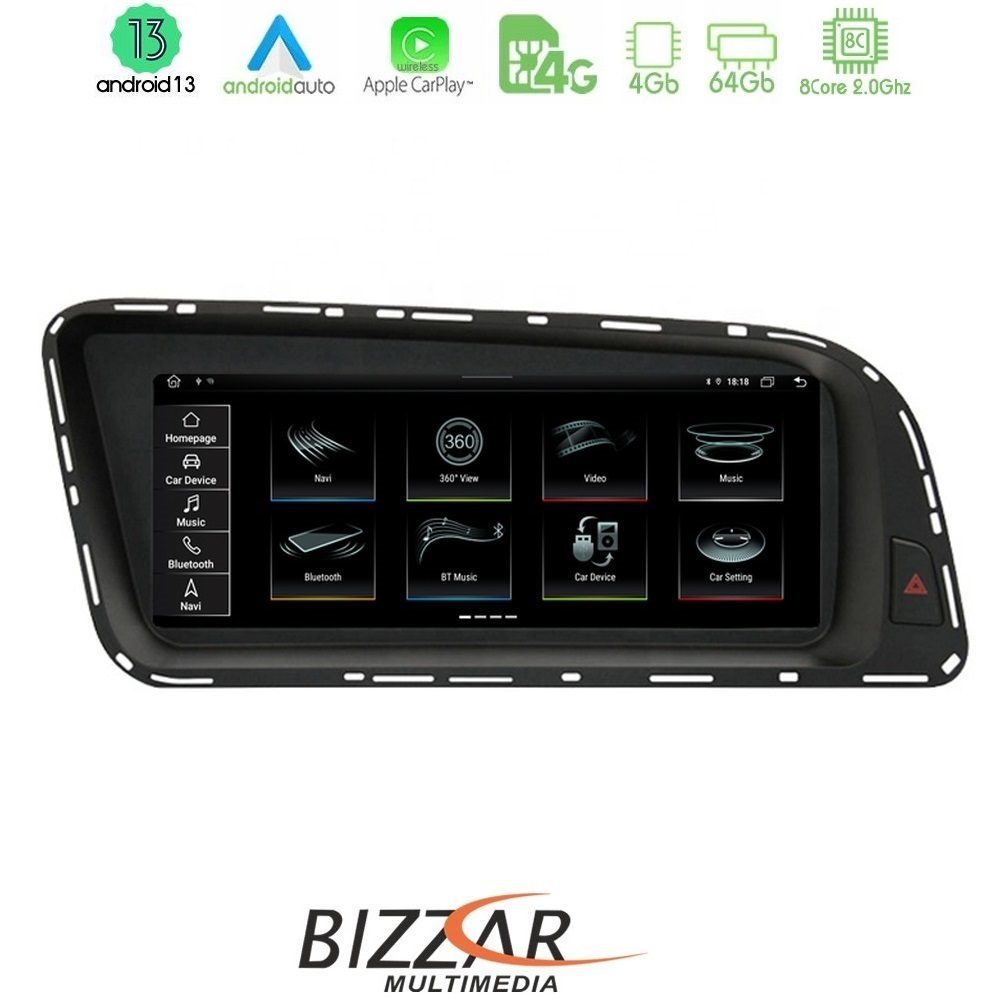 Bizzar OEM AUDI Q5 2008-2015 8.8" Android13 8Core 4+64GB Navigation Multimedia Station