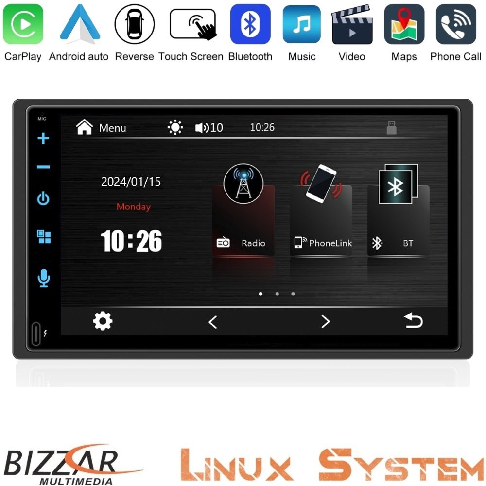 Bizzar 2DIN Deck Multimedia Deckless 6.9" με Carplay/AndroidAuto CA-61BTC Bizzar 2DIN Deck Multimedia Deckless 6.9" με Carplay/AndroidAuto CA-61BTC