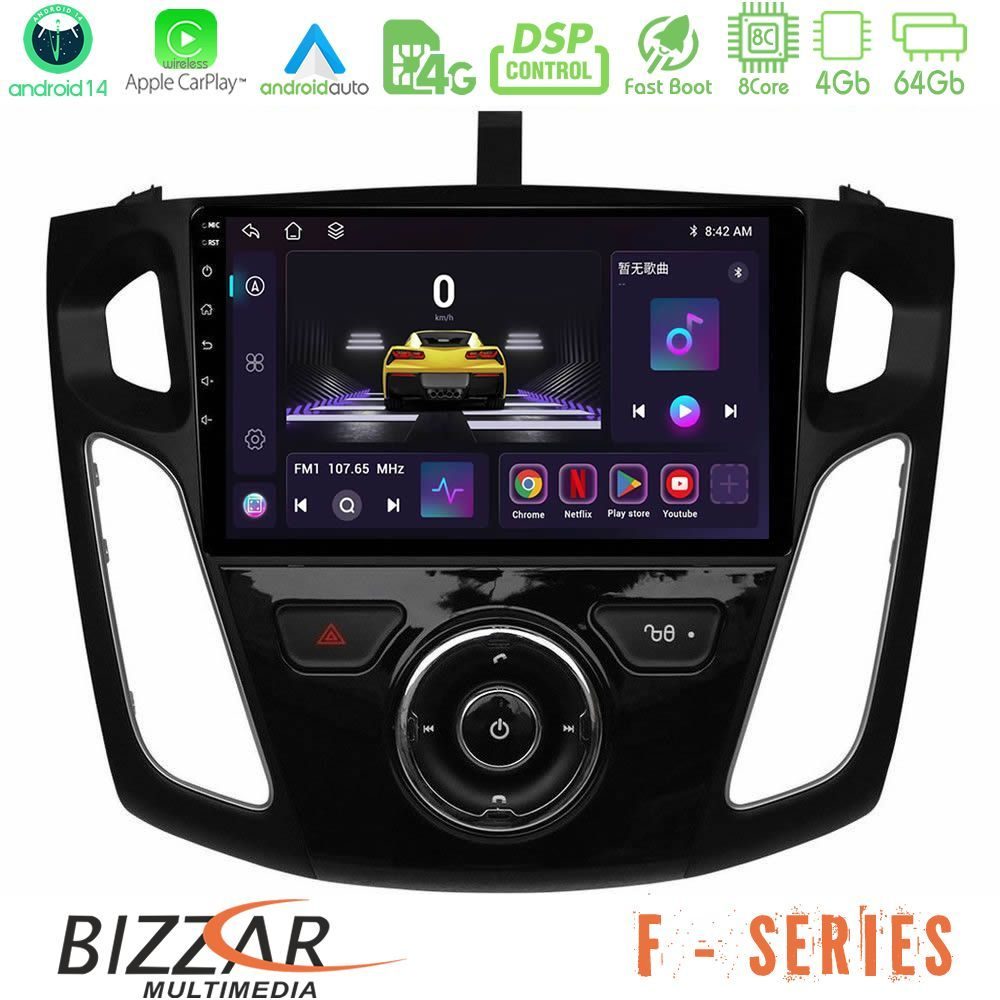 Bizzar F Series 8Core Android14 4+64GB Ford Focus 2012-2018 Navigation Multimedia Tablet 9" Με Carplay & Android Auto