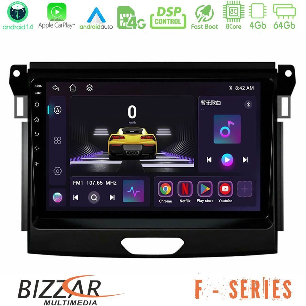 Bizzar F Series 8Core Android14 4+64GB Ford Ranger 2017-2022 Navigation Multimedia Tablet 9" Με Carplay & Android Auto