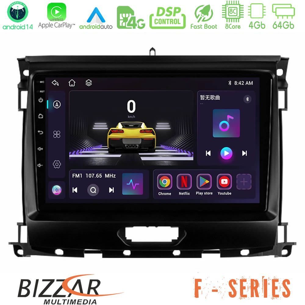 Bizzar F Series 8Core Android14 4+64GB Ford Ranger 2017-2022 Navigation Multimedia Tablet 9" Με Carplay & Android Auto