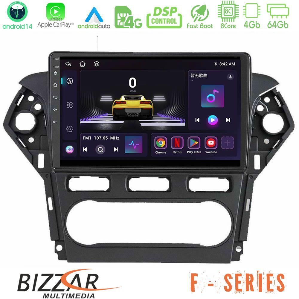 Bizzar F Series 8Core Android14 4+64GB  Ford Mondeo 2011-2014 Navigation Multimedia Tablet 9" Με Carplay & Android Auto