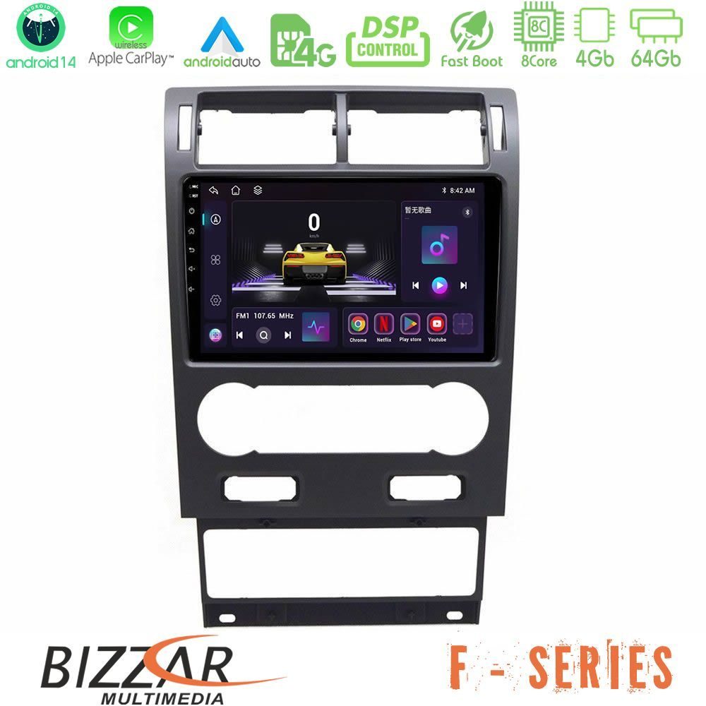Bizzar F Series 8Core Android14 4+64GB Ford Mondeo 2004-2007 Navigation Multimedia Tablet 9" Με Carplay & Android Auto