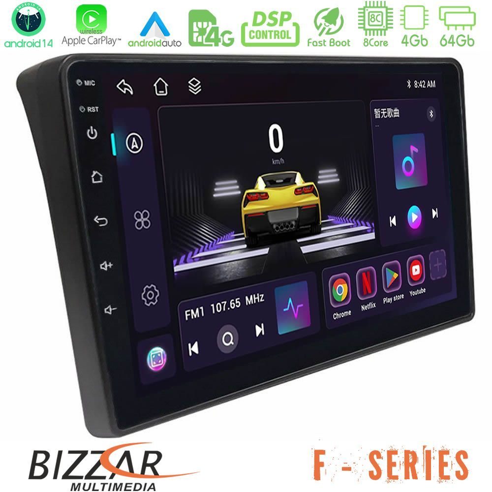 Bizzar F Series 8Core Android14 4+64GB Fiat Ducato/Citroen Jumper/Peugeot Boxer Navigation Multimedia Tablet 9" Με Carplay & Android Auto