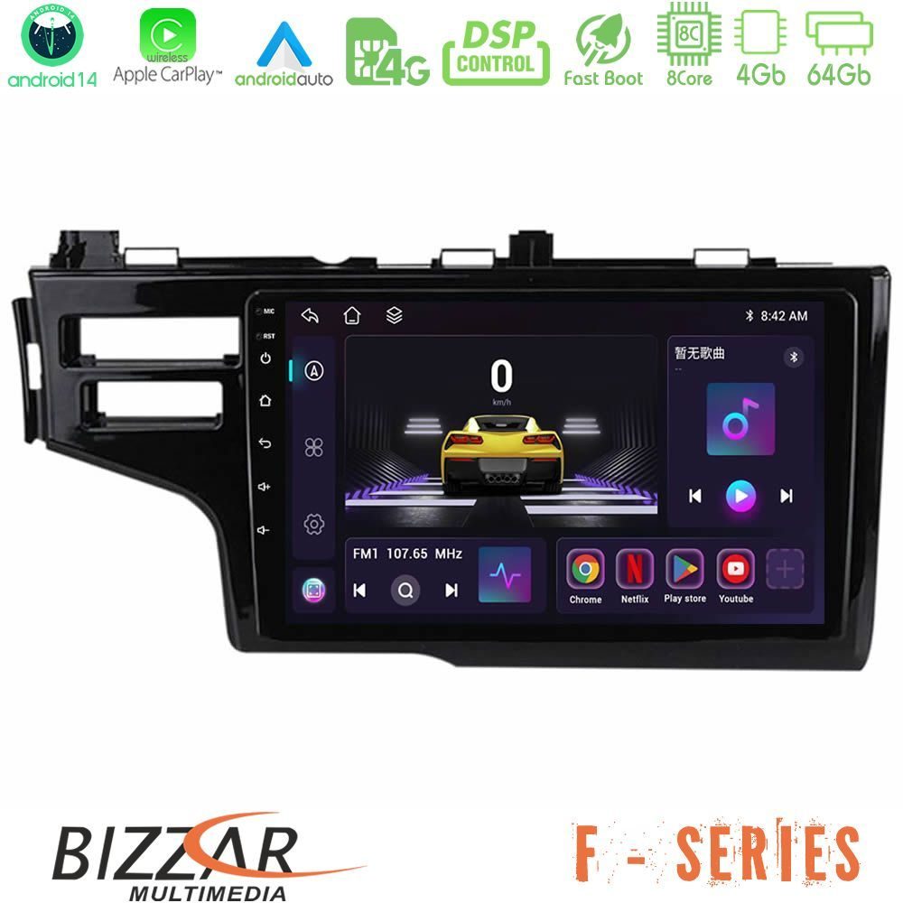 Bizzar F Series 8Core Android14 4+64GB Honda Jazz 2013-2020 Navigation Multimedia Tablet 9" Με Carplay & Android Auto