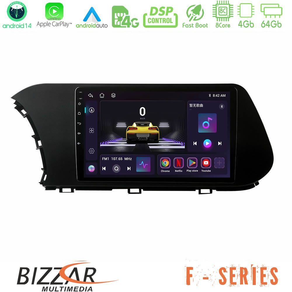Bizzar F Series 8Core Android14 4+64GB Hyundai i20 2021-2023 Navigation Multimedia Tablet 10" Με Carplay & Android Auto