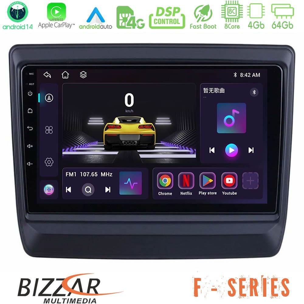 Bizzar F Series 8Core Android14 4+64GB  Isuzu D-MAX 2020-2023 Navigation Multimedia Tablet 9" Με Carplay & Android Auto