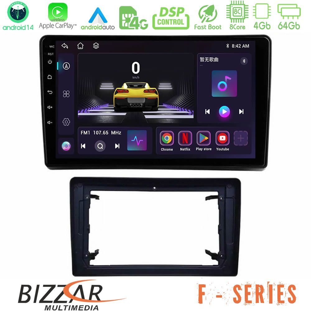 Bizzar F Series 8Core Android14 4+64GB Chrysler / Dodge / Jeep Navigation Multimedia Tablet 10" Με Carplay & Android Auto