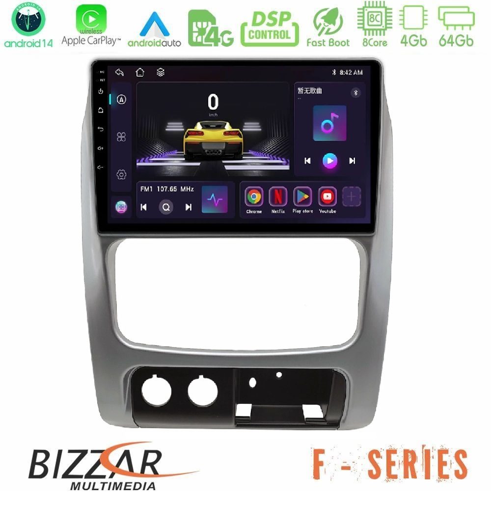 Bizzar F Series 8Core Android14 4+64GB Jeep Cherokee (KJ) 2002-2007 Navigation Multimedia Tablet 9" Με Carplay & Android Auto