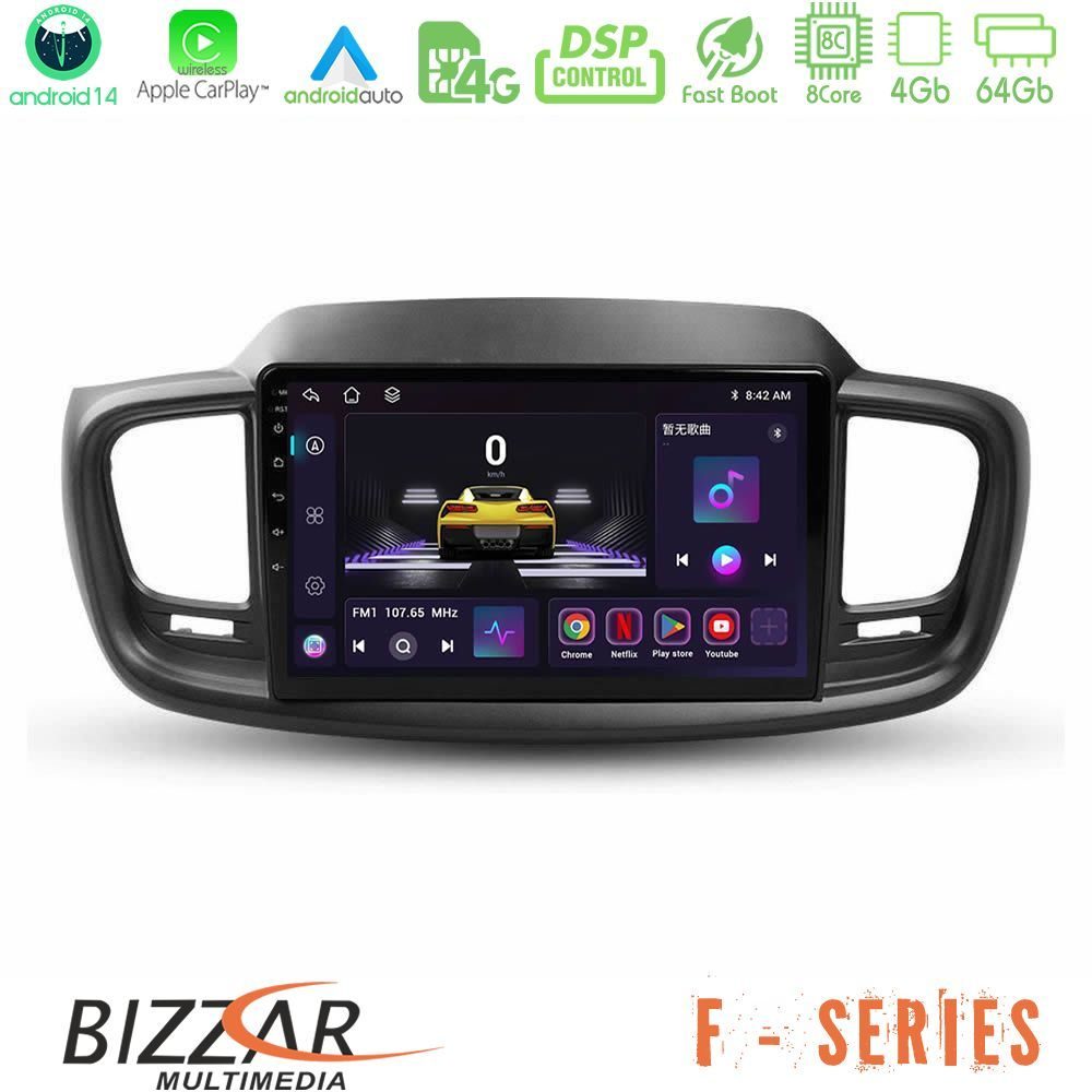 Bizzar F Series 8Core Android14 4+64GB Kia Sorento 2018-2021 Navigation Multimedia Tablet 9" Με Carplay & Android Auto