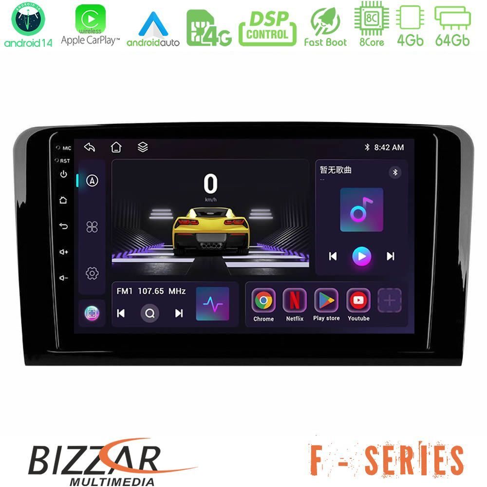 Bizzar F Series 8Core Android14 4+64GB Mercedes ML/GL Class Navigation Multimedia Tablet 9" Με Carplay & Android Auto