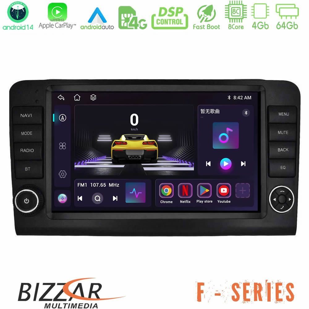 Bizzar F Series 8Core Android14 4+64GB Mercedes ML/GL Class W164 2006-2011 Navigation Multimedia Tablet 9" Με Carplay & Android Auto (OEM Look)