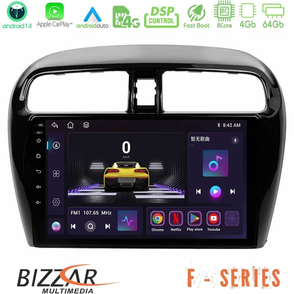 Bizzar F Series 8Core Android14 4+64GB Mitsubishi Space Star 2013-2016 Navigation Multimedia Tablet 9" Με Carplay & Android Auto