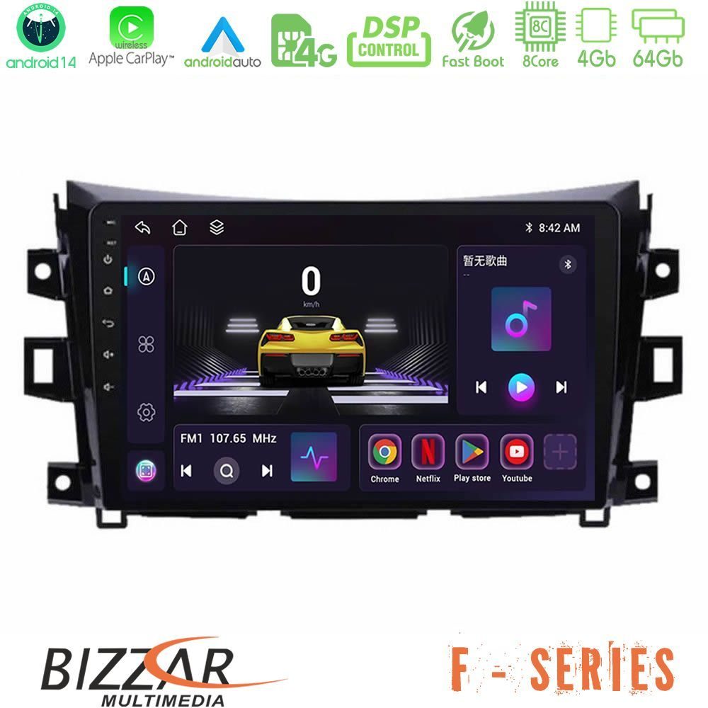 Bizzar F Series 8Core Android14 4+64GB Nissan Navara NP300 Navigation Multimedia Tablet 9" Με Carplay & Android Auto