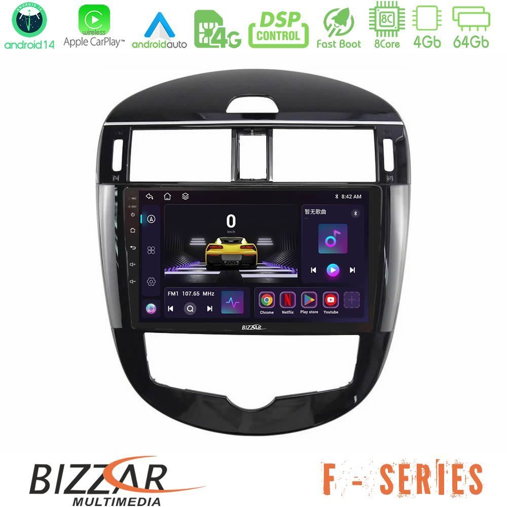 Bizzar F Series 8Core Android14 4+64GB Nissan Pulsar 2015-2018 Navigation Multimedia Tablet 9" Με Carplay & Android Auto