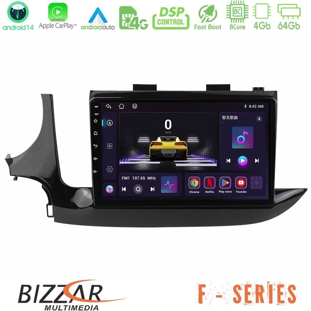 Bizzar F Series 8Core Android14 4+64GB  Opel Mokka 2016-2020 Navigation Multimedia Tablet 9" Με Carplay & Android Auto