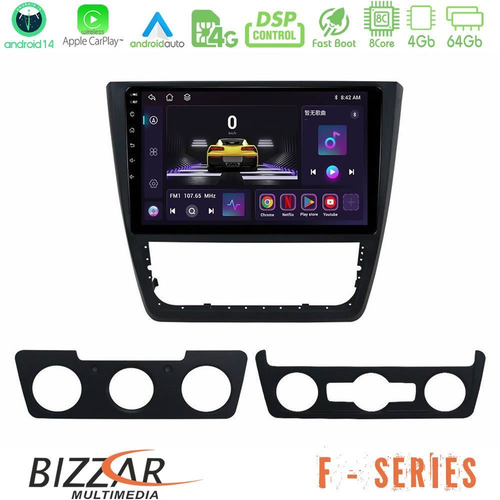 Bizzar F Series 8Core Android14 4+64GB Skoda Yeti 2009-> Navigation Multimedia Tablet 10" Με Carplay & Android Auto