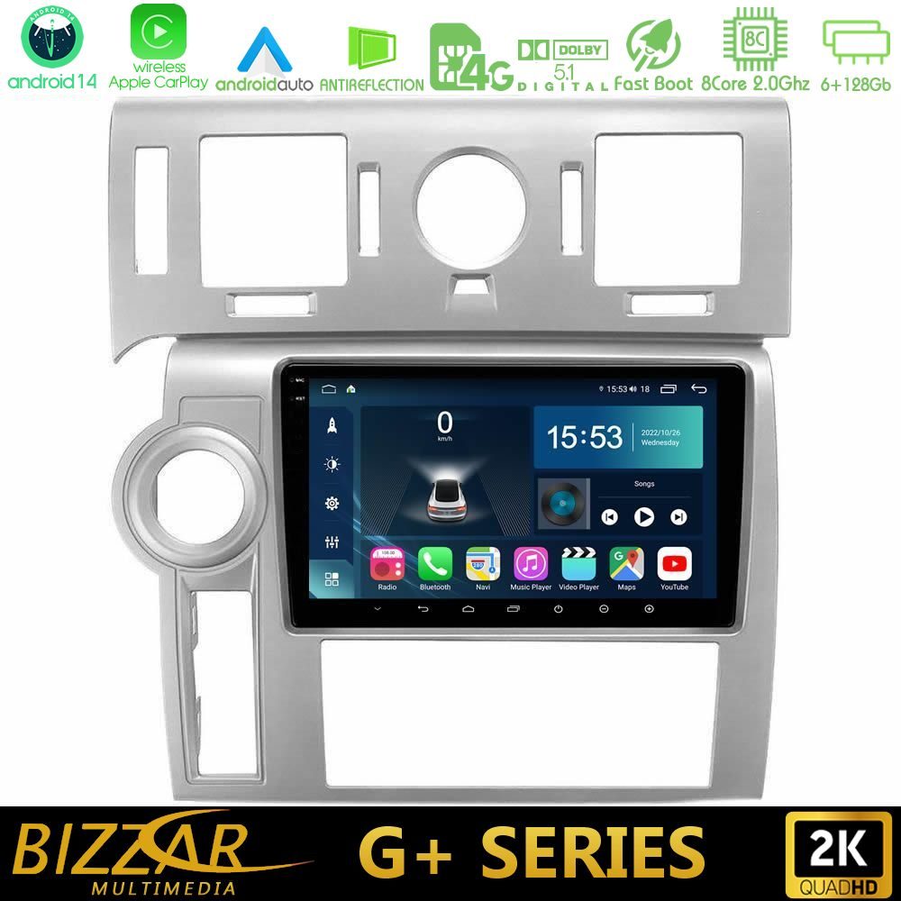 Bizzar G+ Series Hummer H2 2008-2009 8core Android14 6+128GB Navigation Multimedia Tablet 9"