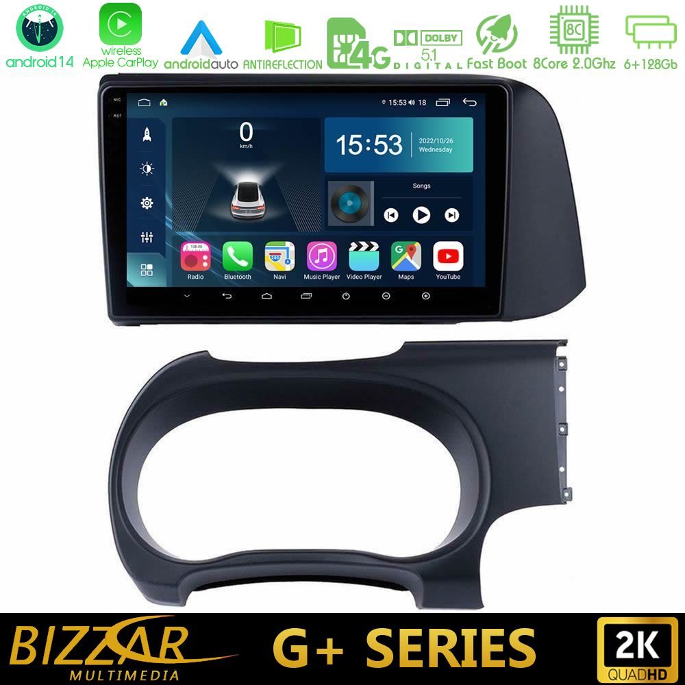 Bizzar G+ Series Hyundai i10 8core Android14 6+128GB Navigation Multimedia Tablet 9"