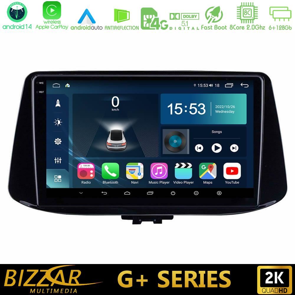 Bizzar G+ Series Hyundai i30 8core Android14 6+128GB Navigation Multimedia Tablet 9"