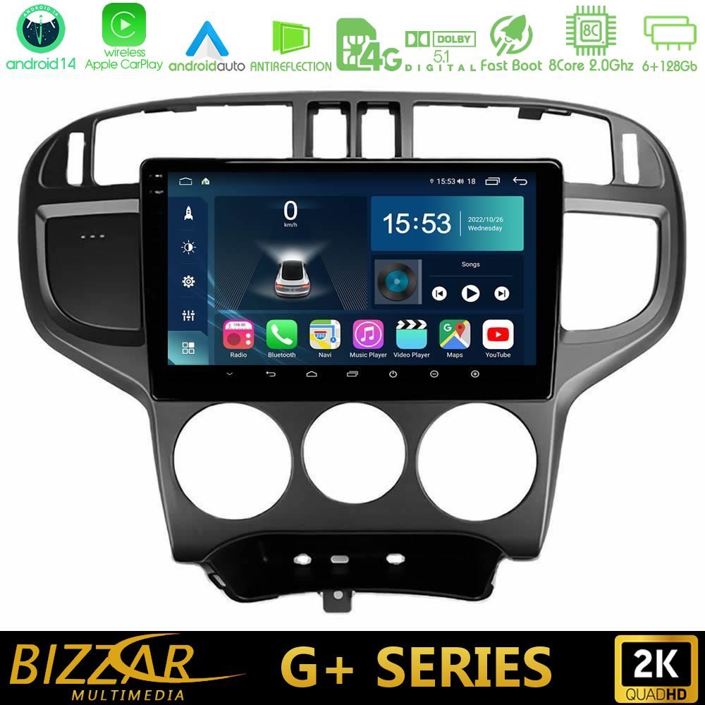 Bizzar G+ Series Hyundai Matrix 2001-2010 8Core Android14 6+128GB Navigation Multimedia Tablet 9"