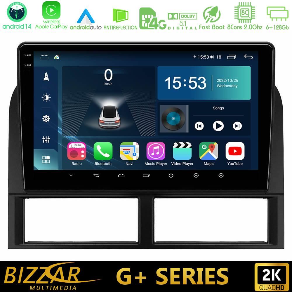 Bizzar G+ Series Jeep Grand Cherokee 1999-2004 8core Android14 6+128GB Navigation Multimedia Tablet 9"