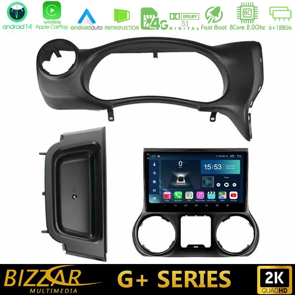 Bizzar G+ Series Jeep Wrangler 2014-2017 8Core Android14 6+128GB Navigation Multimedia Tablet 10"