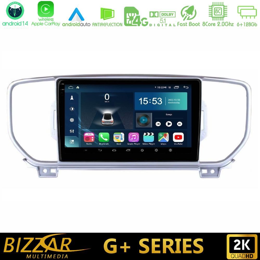 Bizzar G+ Series Kia Sportage 2016-2018 8core Android14 6+128GB Navigation Multimedia Tablet 9"