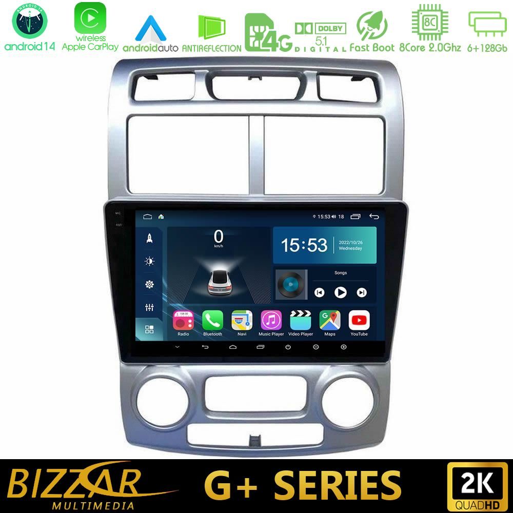Bizzar G+ Series Kia Sportage 2005-2008 8core Android14 6+128GB Navigation Multimedia Tablet 9"