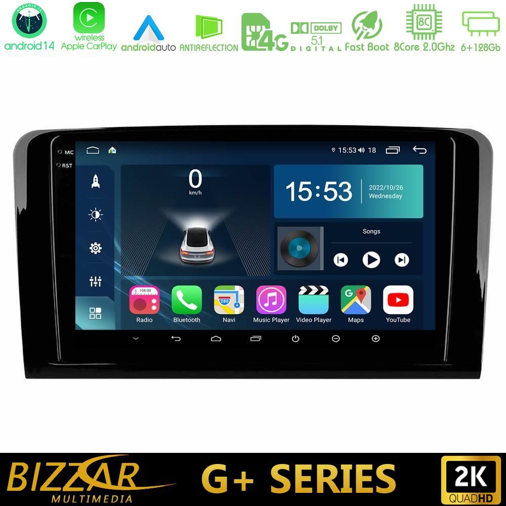 Bizzar G+ Series Mercedes ML/GL Class 8core Android14 6+128GB Navigation Multimedia Tablet 9"