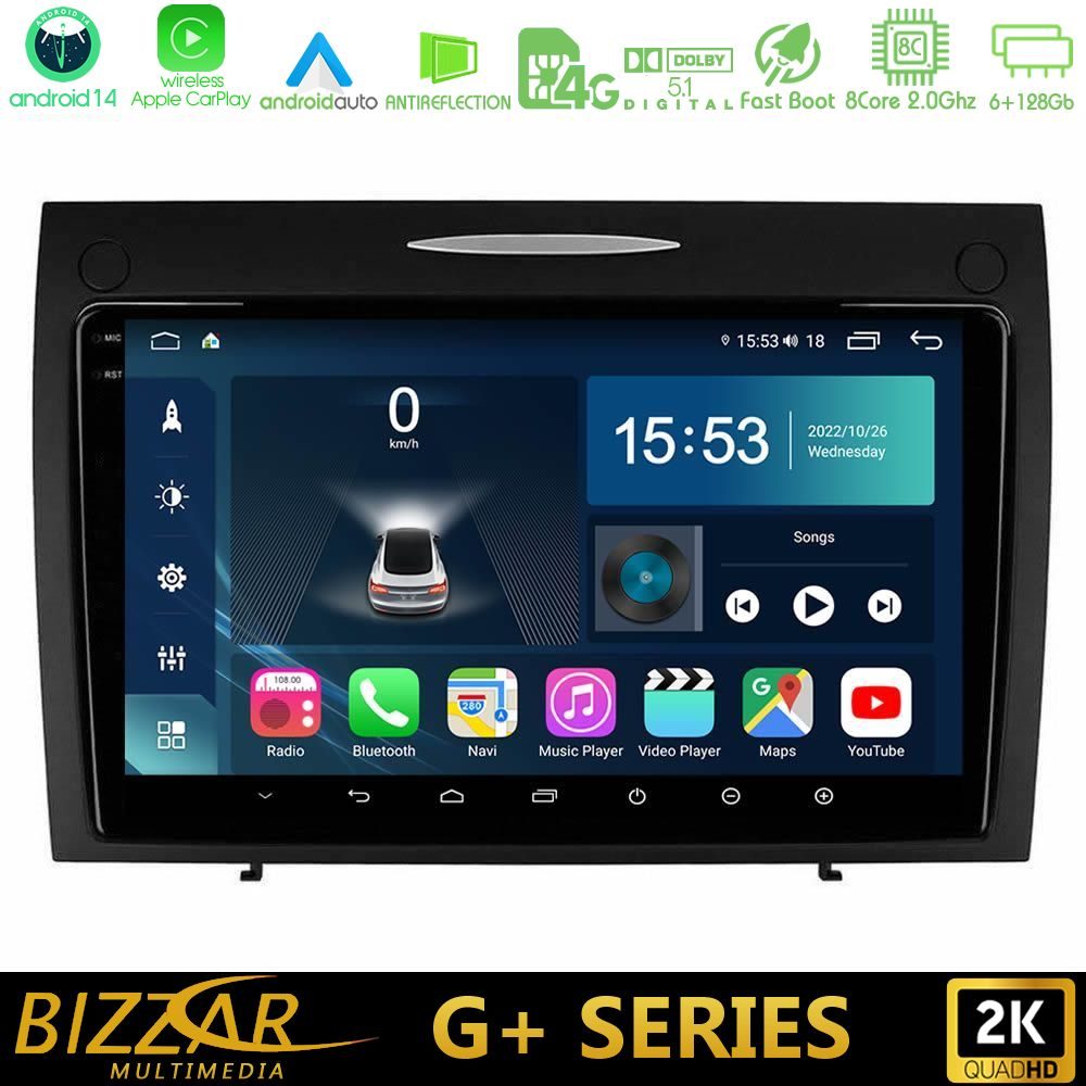 Bizzar G+ Series Mercedes SLK Class 8core Android14 6+128GB Navigation Multimedia Tablet 9"