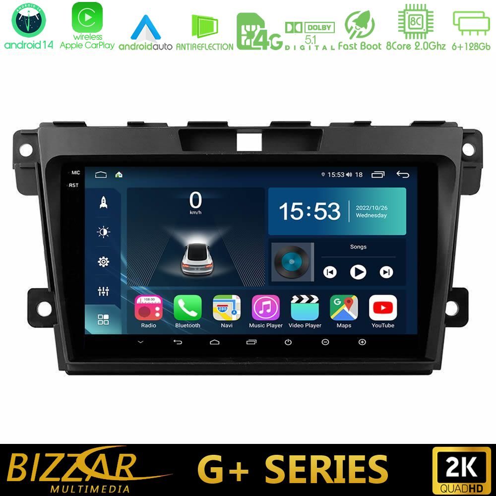 Bizzar G+ Series Mazda CX-7 2007-2011 8core Android14 6+128GB Navigation Multimedia Tablet 9" Bizzar G+ Series Mazda CX-7 2007-2011 8core Android14 6+128GB Navigation Multimedia Tablet 9"