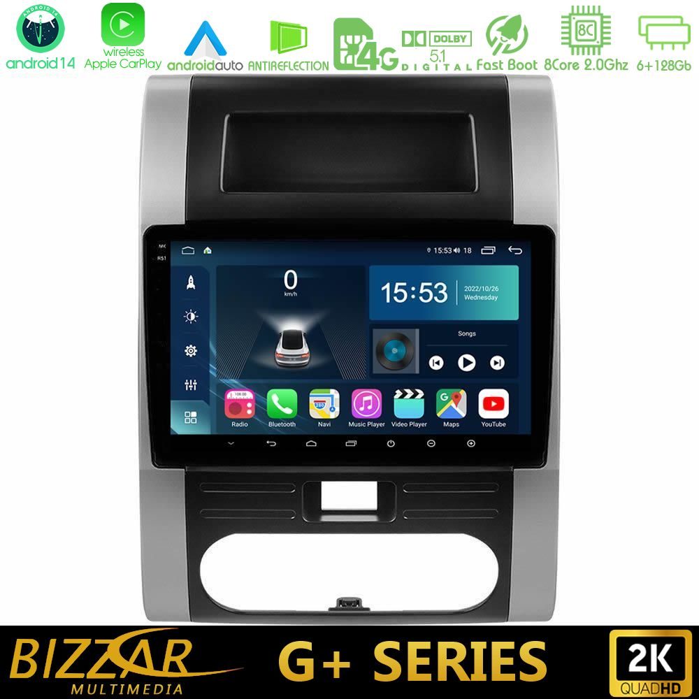 Bizzar G+ Series Nissan X-Trail T31 8core Android14 6+128GB Navigation Multimedia Tablet 10"