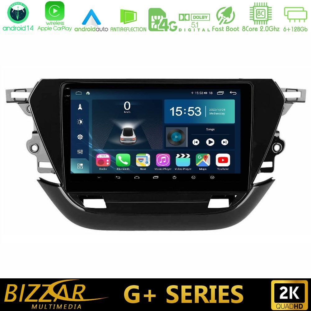 Bizzar G+ Series Opel Corsa F 2019-2023 8core Android14 6+128GB Navigation Multimedia Tablet 9"