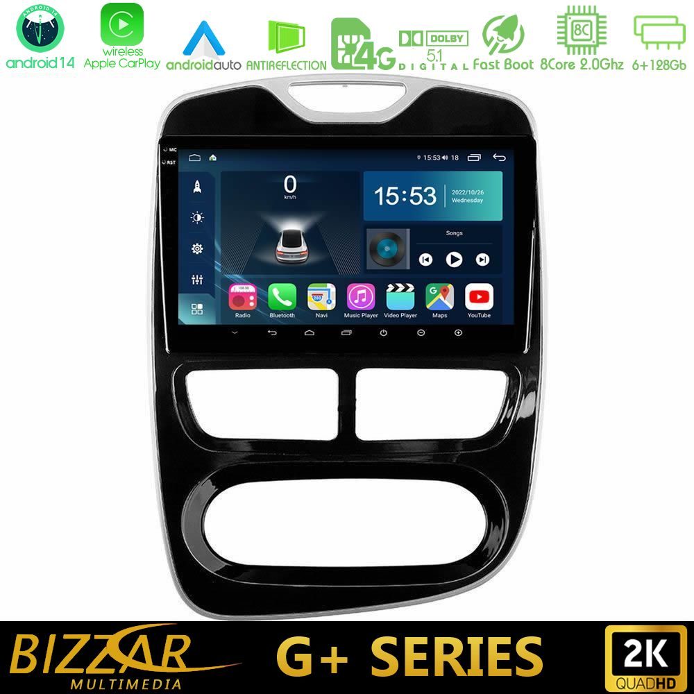 Bizzar G+ Series Renault Clio 2012-2016 8core Android14 6+128GB Navigation Multimedia Tablet 10"