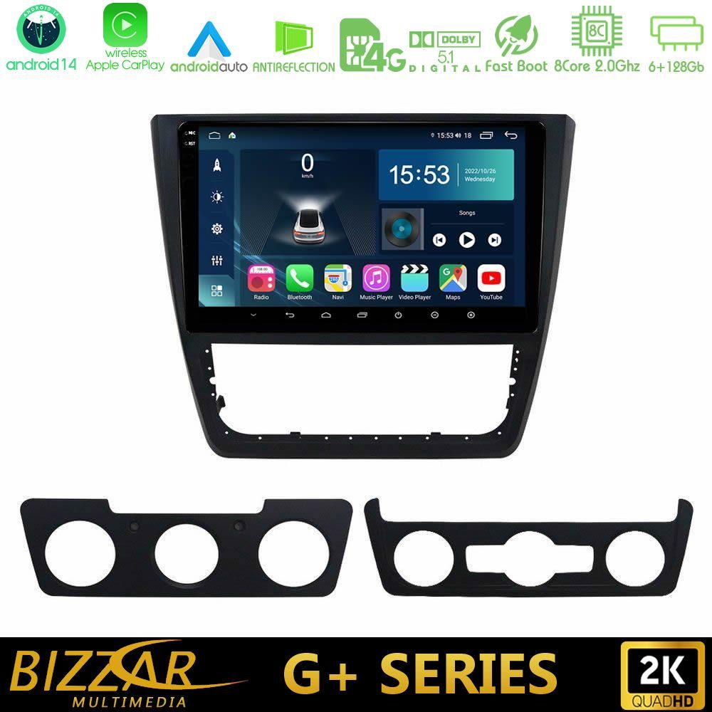 Bizzar G+ Series Skoda Yeti 2009-> 8core Android14 6+128GB Navigation Multimedia Tablet 10"