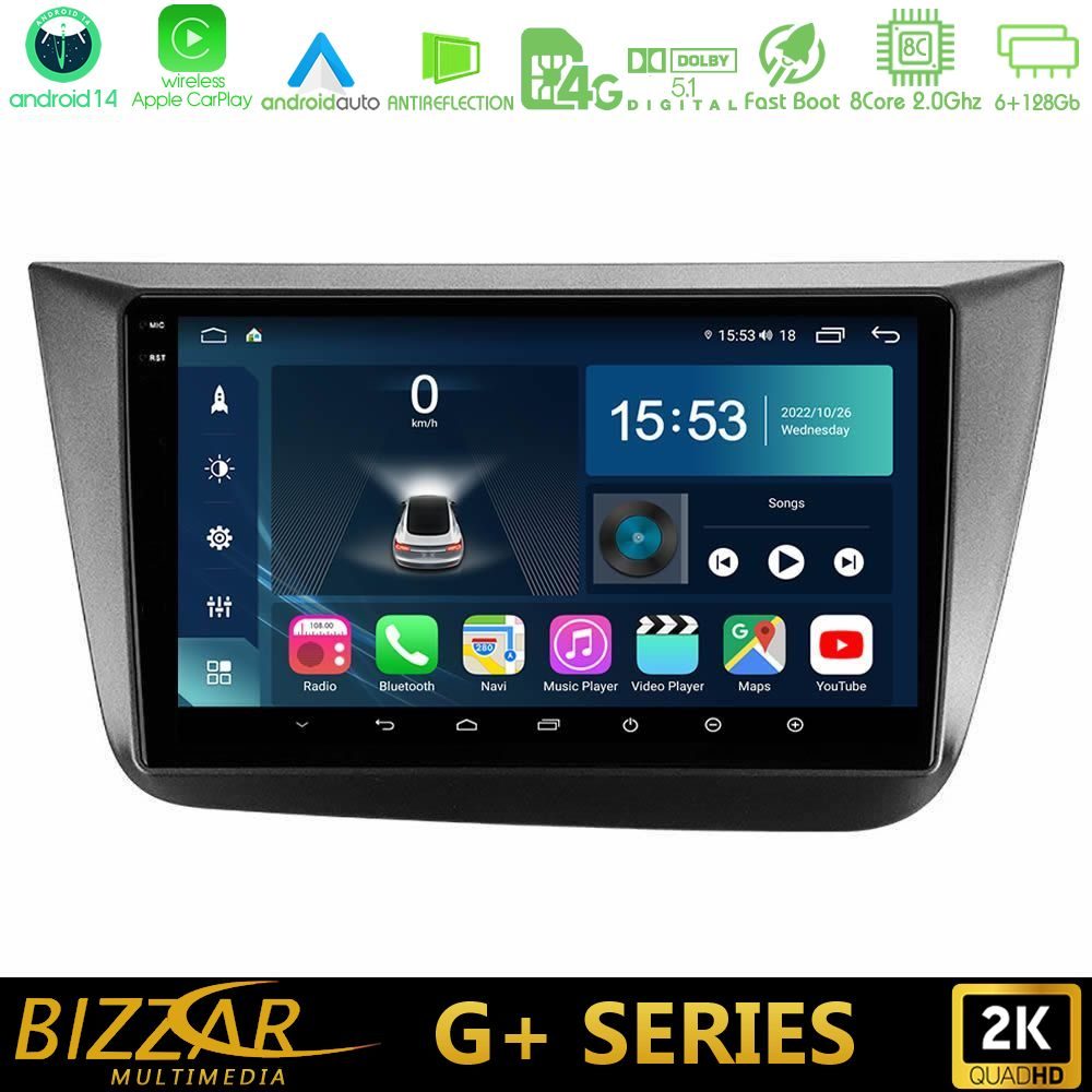 Bizzar G+ Series Seat Altea 2004-2015 8core Android14 6+128GB Navigation Multimedia Tablet 9"