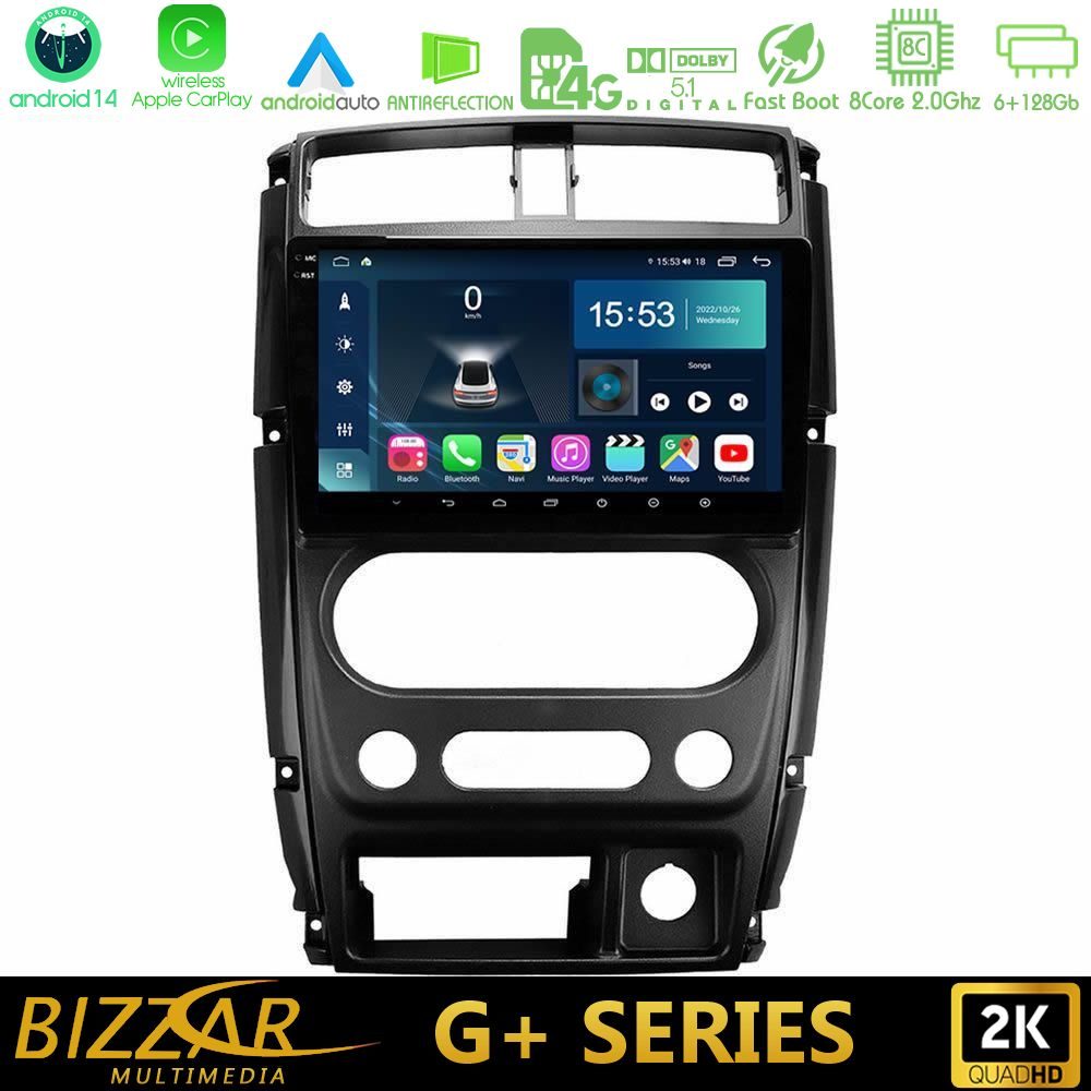 Bizzar G+ Series Suzuki Jimny 2007-2017 8core Android14 6+128GB Navigation Multimedia Tablet 9" Bizzar G+ Series Suzuki Jimny 2007-2017 8core Android14 6+128GB Navigation Multimedia Tablet 9"