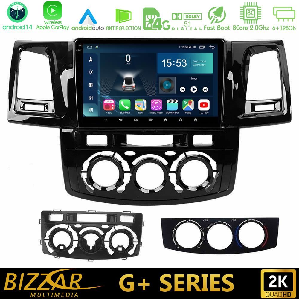 Bizzar G+ Series Toyota Hilux 2007-2011 8core Android14 6+128GB Navigation Multimedia Tablet 9"