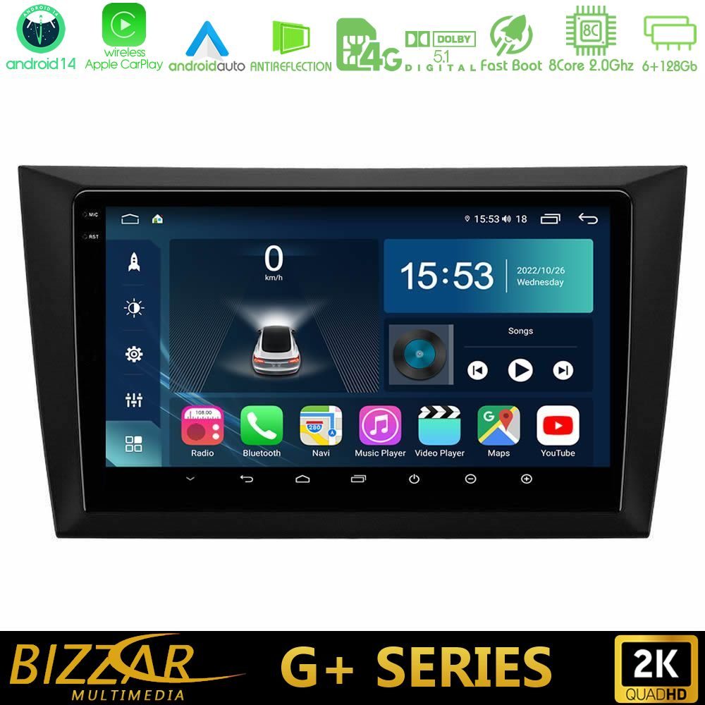 Bizzar G+ Series Vw Golf 6 8core Android14 6+128GB Navigation Multimedia Tablet 9"