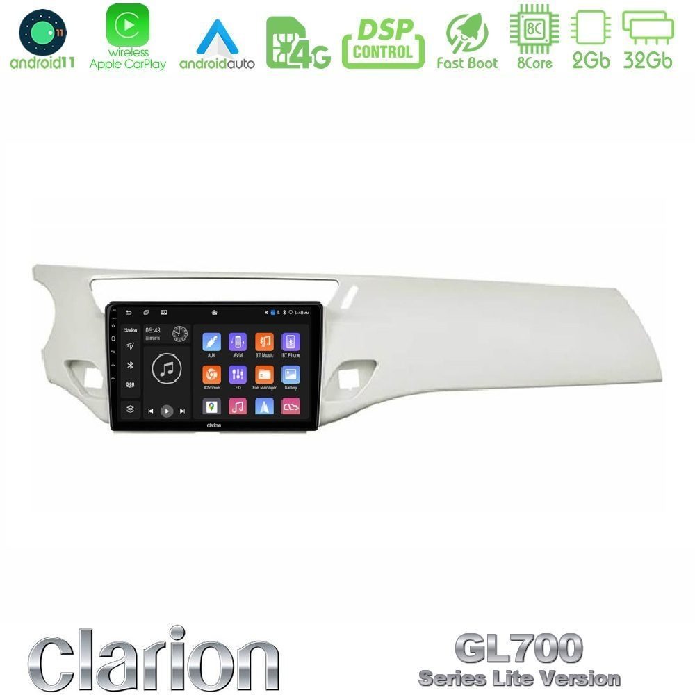 Clarion GL700 Lite Series 8Core Android11 2+32GB Citroen C3 2009-2016 Navigation Multimedia Tablet 9" Με Carplay & Android Auto