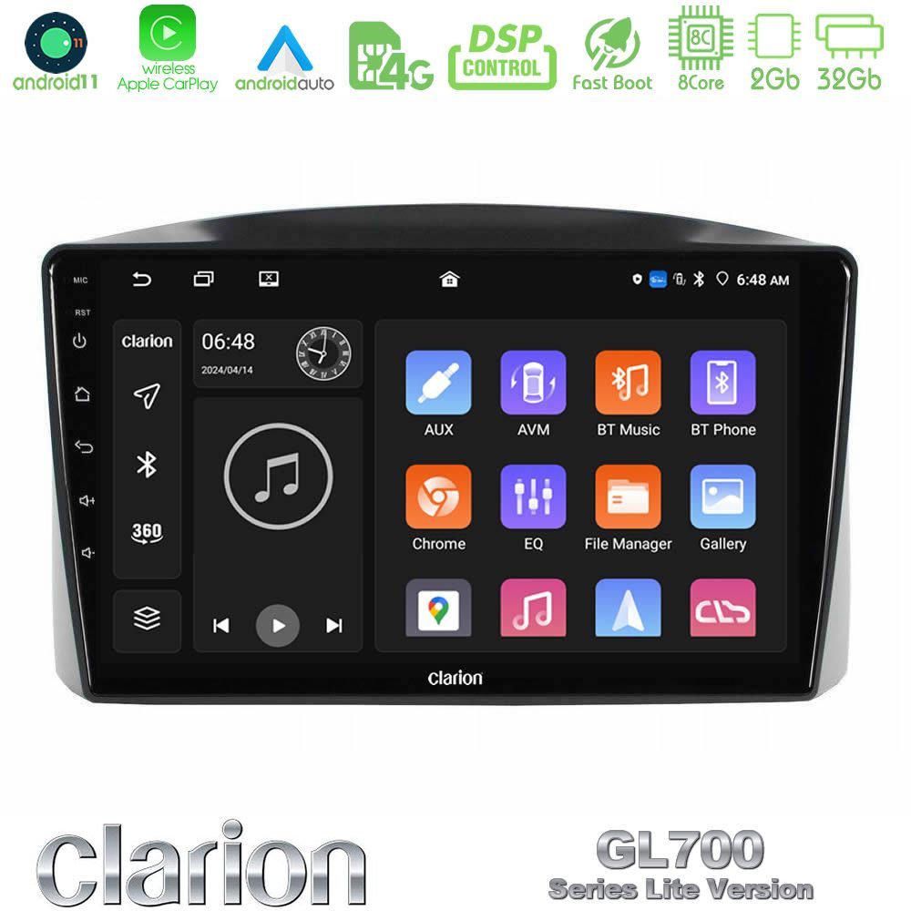 Clarion GL700 Lite Series Jeep Grand Cherokee 2005-2007 8Core Android11 2+32GB Navigation Multimedia Tablet 10" Με Carplay & Android Auto Με Carplay & Android Auto