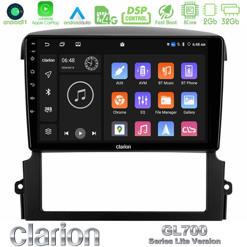 Clarion GL700 Lite Series 8Core Android11 2+32GB Kia Sorento Navigation Multimedia Tablet 9" Με Carplay & Android Auto
