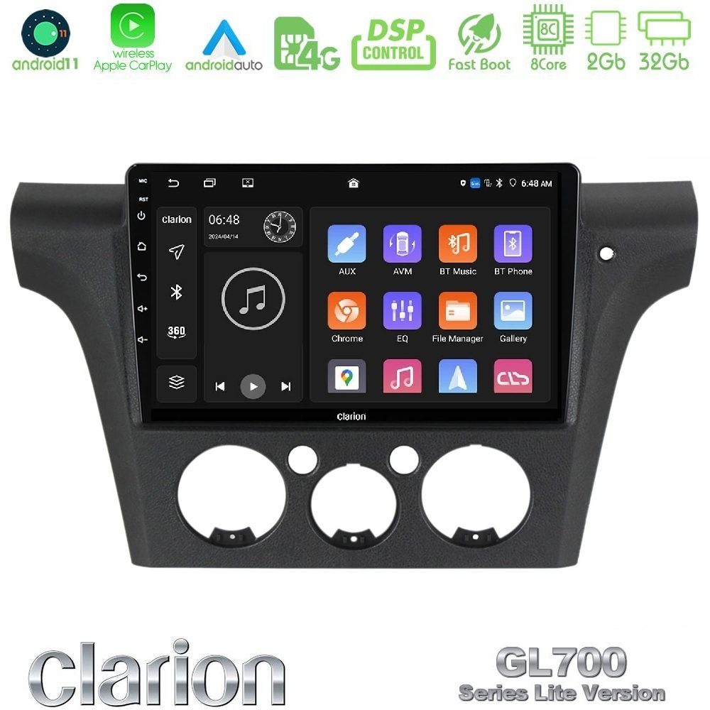 Clarion GL700 Lite Series 8Core Android11 2+32GB Mitsubishi Outlander 2002 – 2007 Navigation Multimedia Tablet 9" Με Carplay & Android Auto