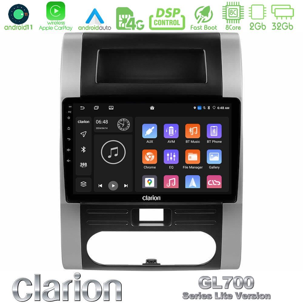 Clarion GL700 Lite Series 8Core Android11 2+32GB Nissan X-Trail T31 Navigation Multimedia Tablet 10" Με Carplay & Android Auto