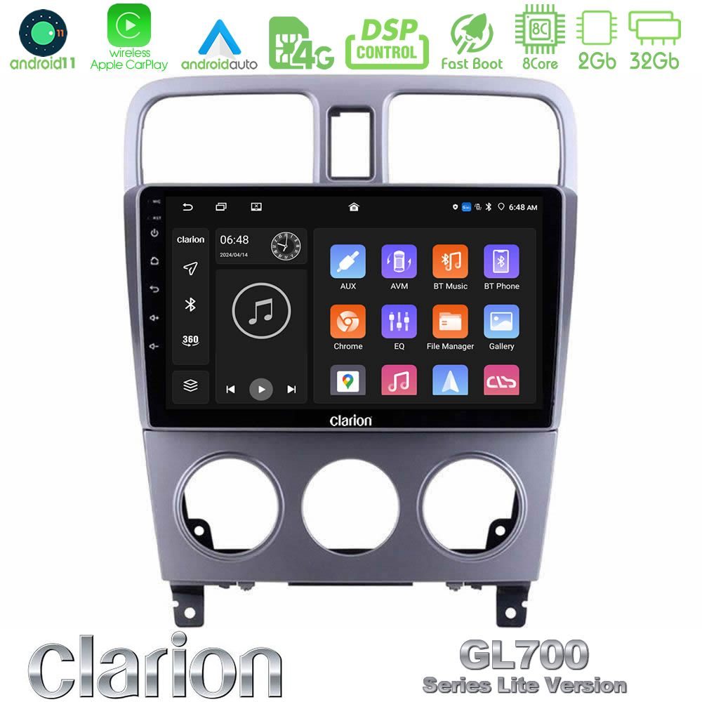 Clarion GL700 Lite Series 8Core Android11 2+32GB Subaru Forester 2003-2007 Navigation Multimedia Tablet 9" Με Carplay & Android Auto